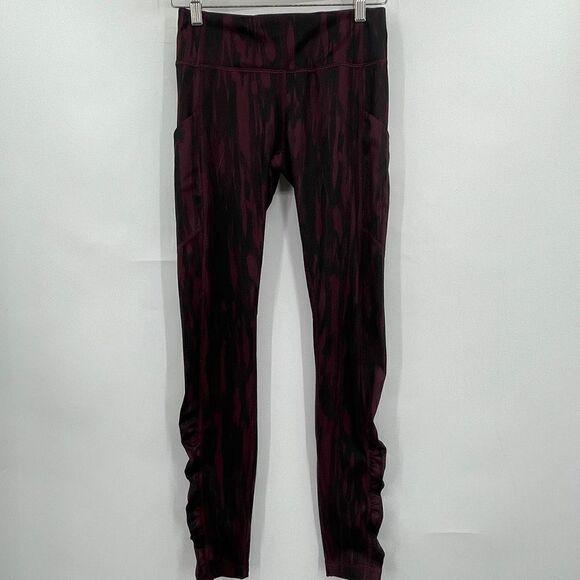 Lululemon Burgundy Black Speed Tight IV Bordeau Luxtreme Leggings Size 4 - Picture 1 of 6